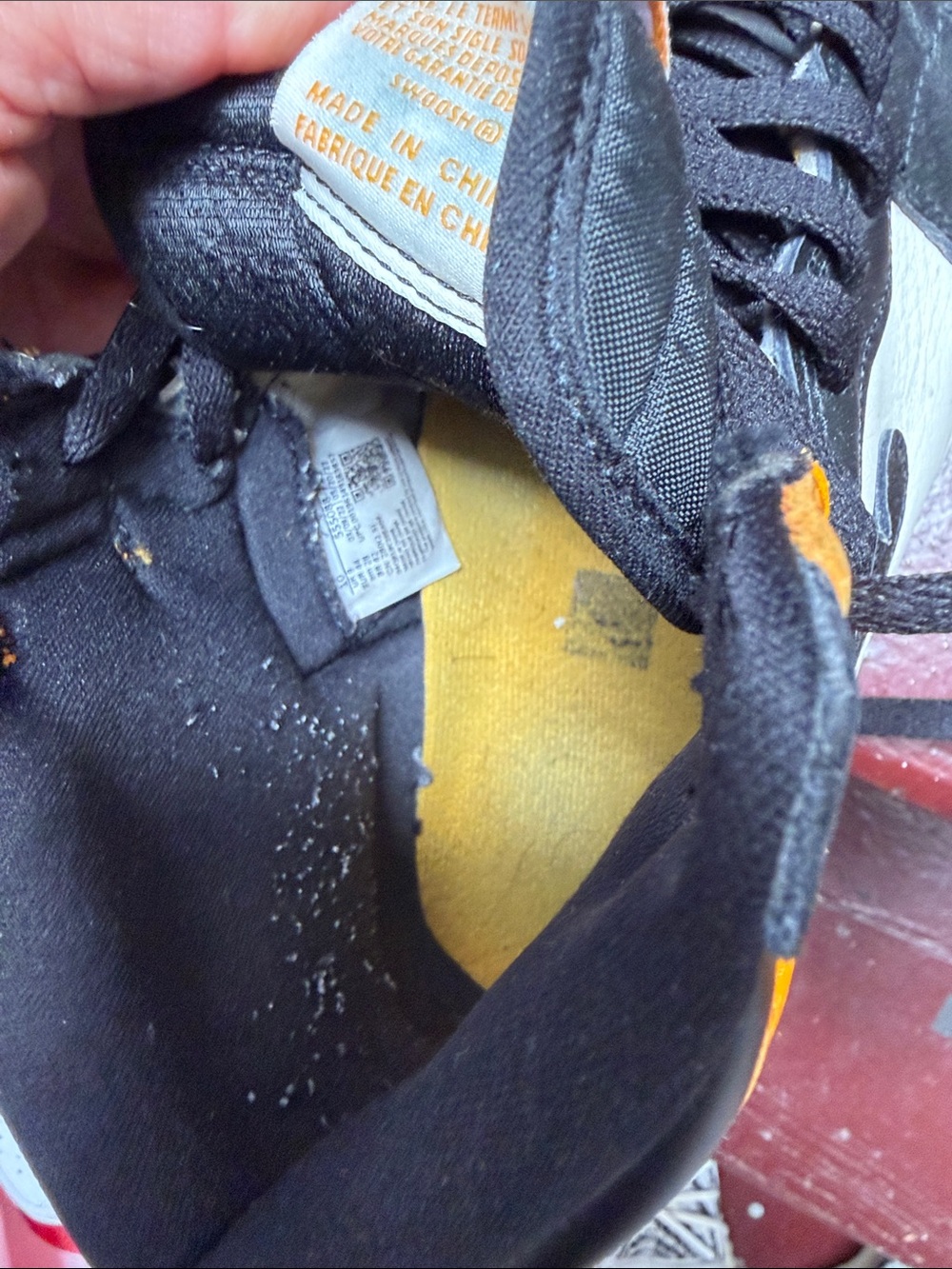 Jordan Retro High-Top Sneakers in Black, White & Orange - Picture 4 of 4